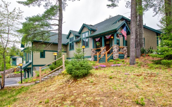 Oregon Pond Adirondack Craftsman Waterfront Home Merrill L Thomas Inc Real Estate